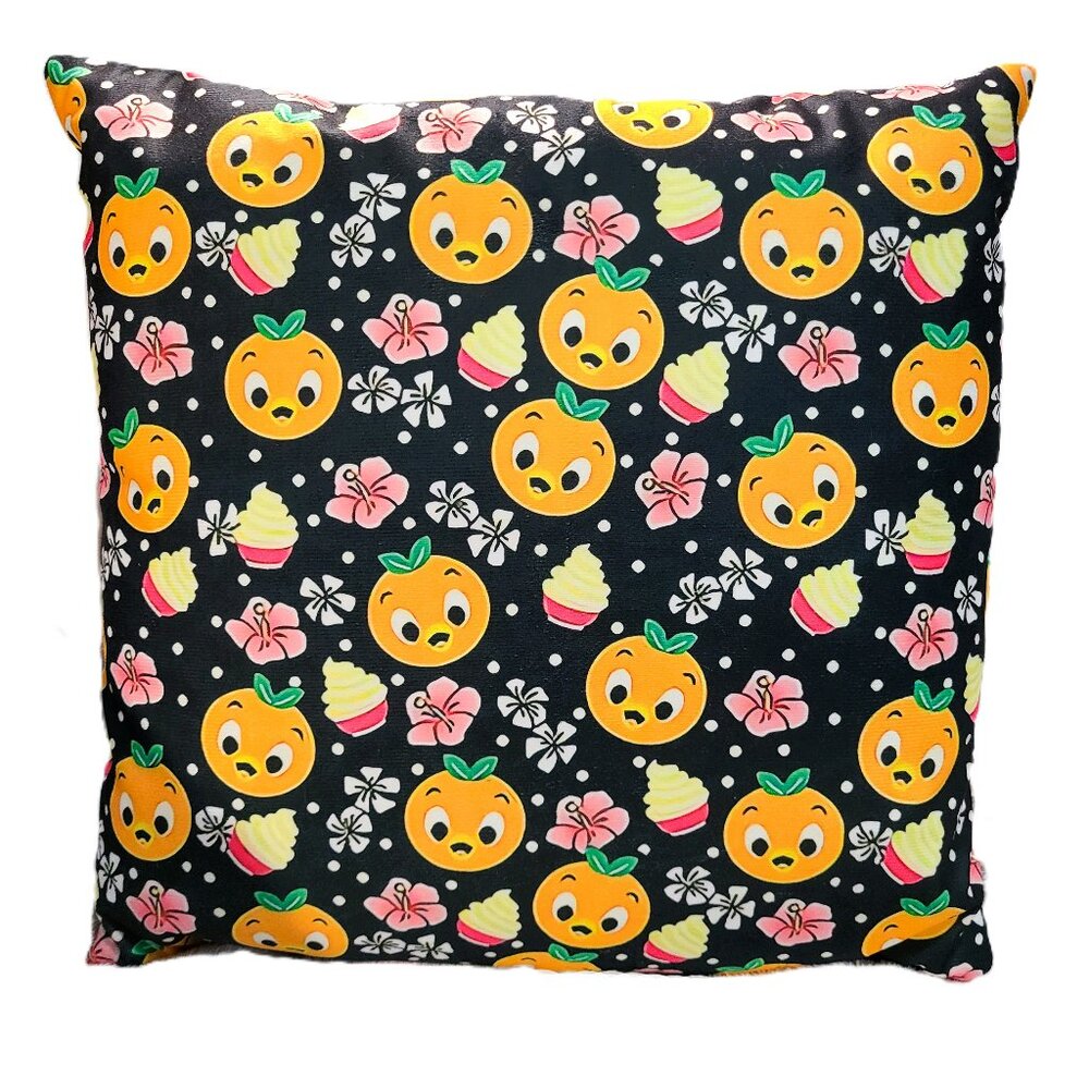 NEW Disney Orange Bird with Dole Whips 18x18 with Throw Pillow Included Epcot